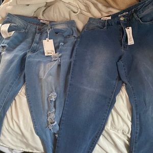 2 Pairs of Jeans, Both size 14, One light blue and one dark blue